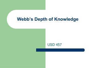 Webb’s Depth of Knowledge