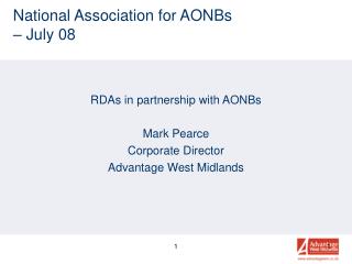 National Association for AONBs – July 08