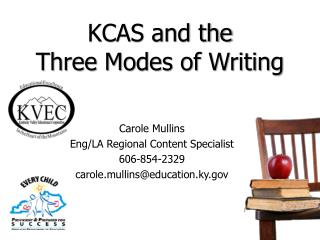 KCAS and the Three Modes of Writing