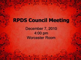 RPDS Council Meeting