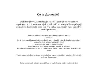 Co je ekonomie?