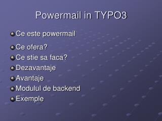 Powermail in TYPO3