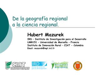 De la geografía regional a la ciencia regional .