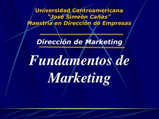 Universidad Centroamericana “José Simeón Cañas” Maestría en Dirección de Empresas