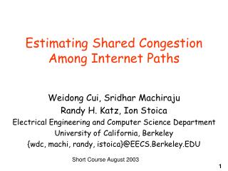 Estimating Shared Congestion Among Internet Paths