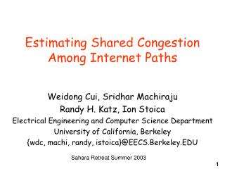 Estimating Shared Congestion Among Internet Paths