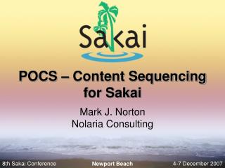 POCS – Content Sequencing for Sakai