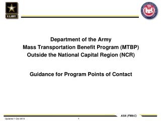 Department of the Army Mass Transportation Benefit Program (MTBP)