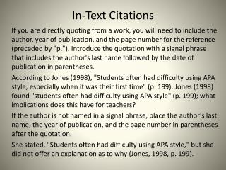 In-Text Citations