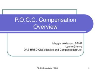 P.O.C.C. Compensation Overview