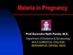 Malaria in Pregnancy