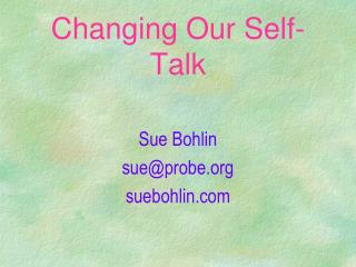 Changing Our Self-Talk