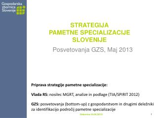 STRATEGIJA PAMETNE SPECIALIZACIJE SLOVENIJE