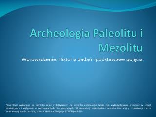 Archeologia Paleolitu i Mezolitu