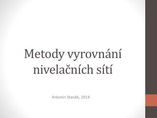 Metody vyrovnání nivelačních sítí