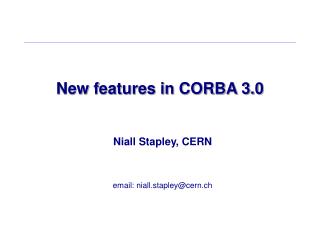 New features in CORBA 3.0