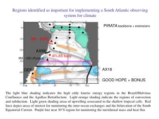 Regions identified as important for implementing a South Atlantic observing system for climate