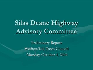 Silas Deane Highway Advisory Committee