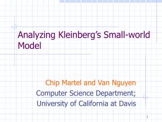 Analyzing Kleinberg’s Small-world Model