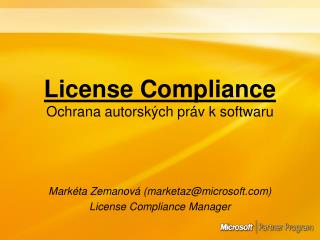 License Compliance Ochrana autorských práv k softwaru