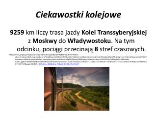 Ciekawostki kolejowe