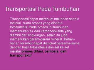 Transportasi Pada Tumbuhan