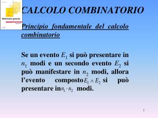 CALCOLO COMBINATORIO