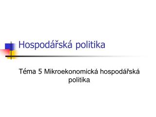 Hospodářská politika