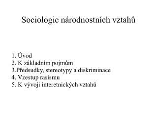 Sociologie národnostních vztahů