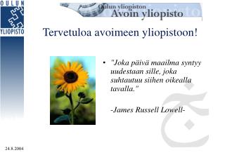 Tervetuloa avoimeen yliopistoon!