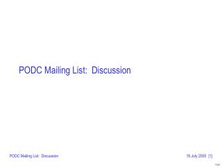 PODC Mailing List: Discussion