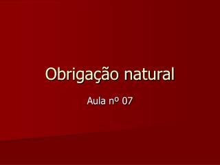 Obrigação natural