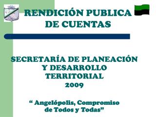 RENDICIÓN PUBLICA DE CUENTAS