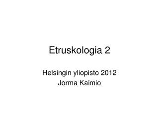 Etruskologia 2