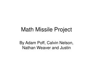 Math Missile Project