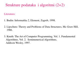 Strukture podataka i algoritmi (2+2)