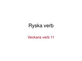 Ryska verb