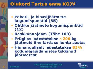 Olukord Tartus enne KOJV