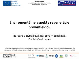 Enviromentálne aspekty regenerácie b rownfield ov