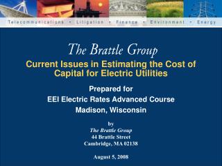 Current Issues in Estimating the Cost of Capital for Electric Utilities