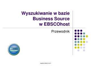 Wyszukiwanie w bazie Business Source w EBSCOhost