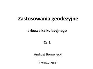 Zastosowania geodezyjne