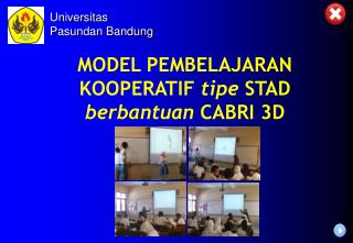 MODEL PEMBELAJARAN KOOPERATIF tipe STAD berbantuan CABRI 3D