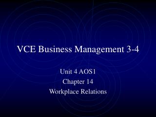 VCE Business Management 3-4