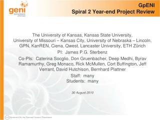 GpENI Spiral 2 Year-end Project Review