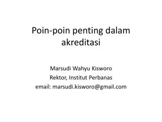 Poin-poin penting dalam akreditasi