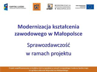 Modernizacja kształcenia zawodowego w Małopolsce