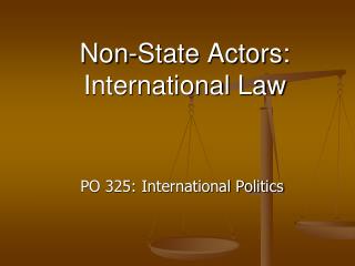 Non-State Actors: International Law