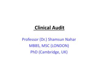 Clinical Audit