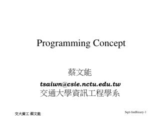 Programming Concept